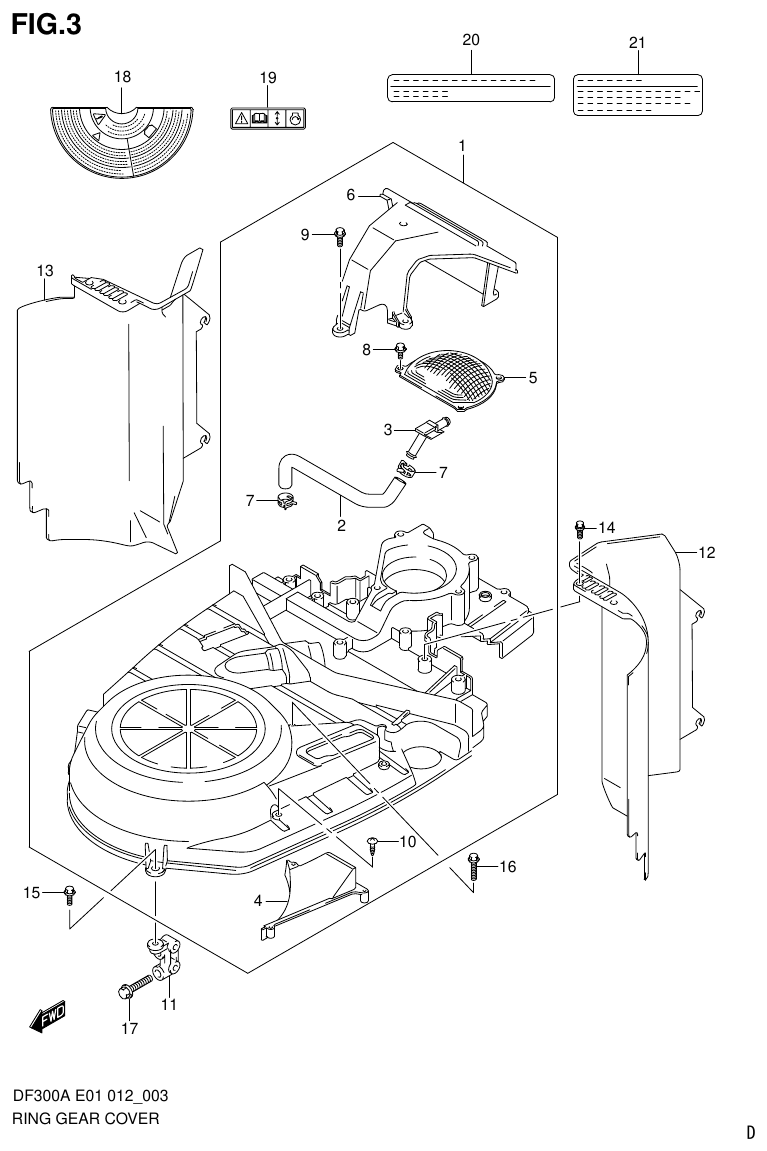 Suzuki DF300AP RING GEAR COVER (DF300A E1) parts diagram